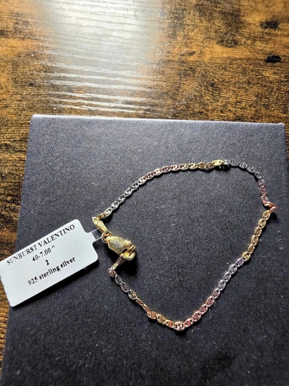 925 Multi Color Bracelet Sunburst Valentino Link 7 Inch